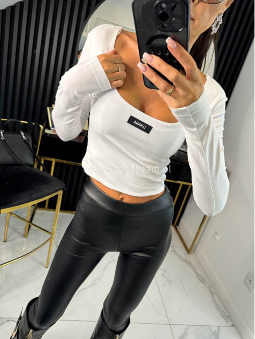 Bluzka crop top LUMINA biała 94