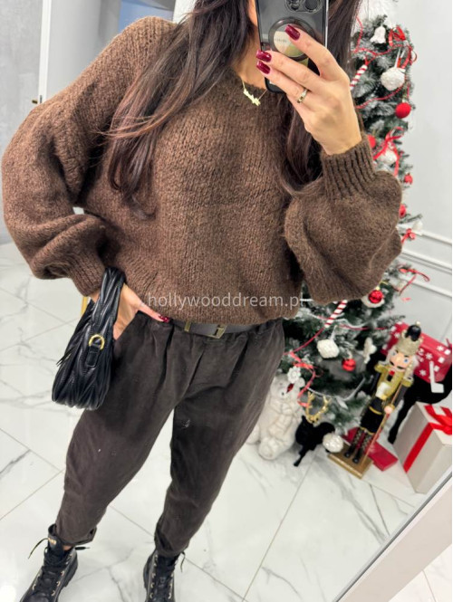 Czekoladowy sweter oversize KSAWERY 06 Czekoladowy sweter oversize KSAWERY 06 - photo #10