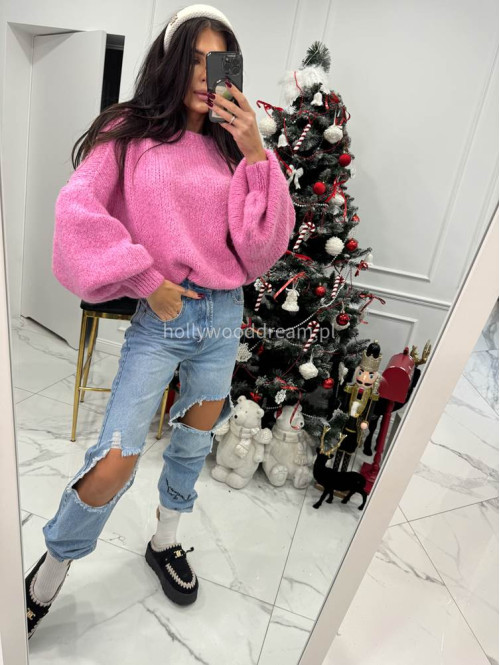 Spodnie jeansowe z dziurami na kolanach i napisem Horizon jasny jeans 20 - photo #44