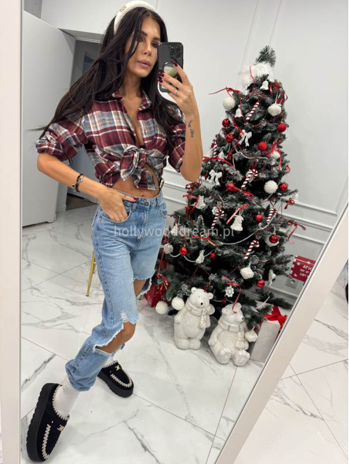 Spodnie jeansowe z dziurami na kolanach i napisem Horizon jasny jeans 20 - photo #52