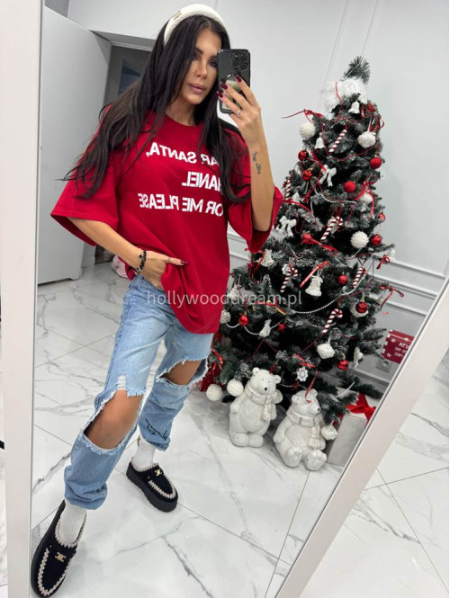 Spodnie jeansowe z dziurami na kolanach i napisem Horizon jasny jeans 20 - photo #56