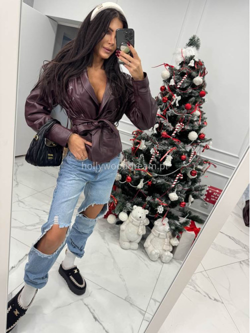 Spodnie jeansowe z dziurami na kolanach i napisem Horizon jasny jeans 20 - photo #60