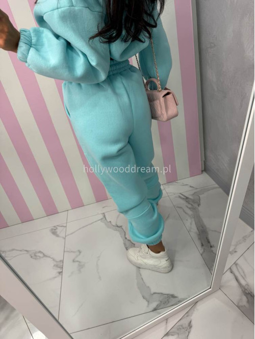 Błękitny komplet dresowy bluza + spodnie z naszywką korony Werisa 130 - photo #35