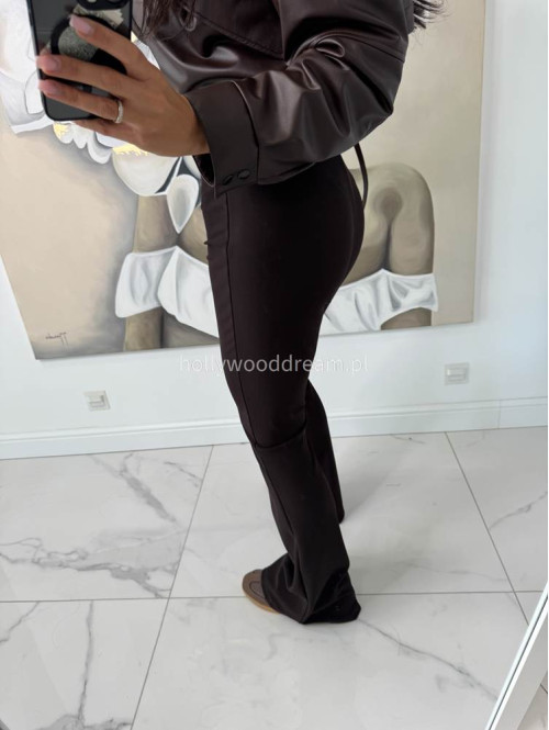 Legginsy dzwony prążkowane BARTEK czekoladowe 17 - photo #8
