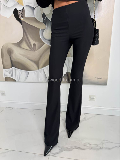 Legginsy dzwony prążkowane BARTEK czarne 17 - photo #7