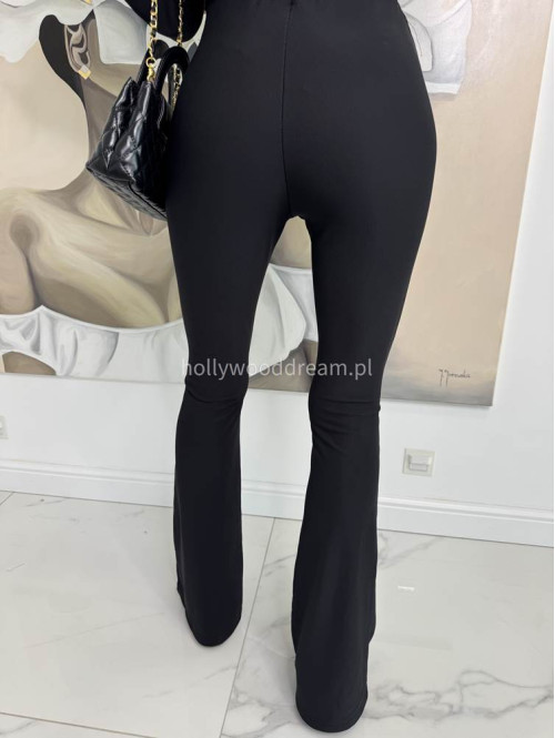 Legginsy dzwony prążkowane BARTEK czarne 17 - photo #8