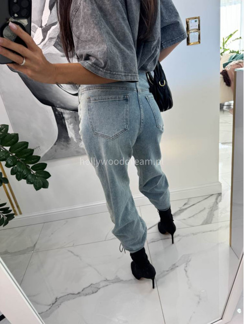 Spodnie jeansowe szerokie COLLIN jasny jeans 01 - photo #13