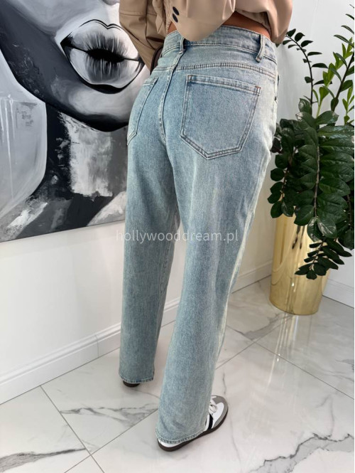 Spodnie jeansowe szerokie COLLIN jasny jeans 01 - photo #16