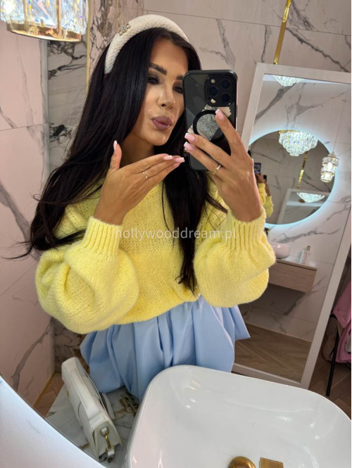 Pastelowy żółty sweter oversize Ksawery 06 - photo #34