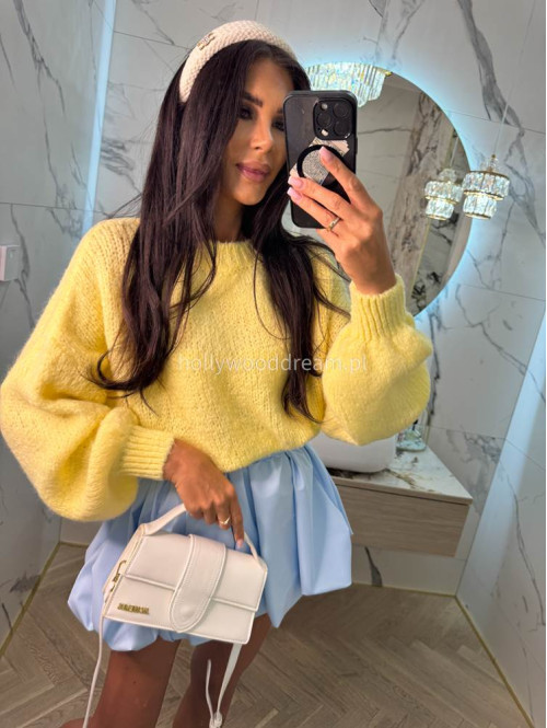 Pastelowy żółty sweter oversize Ksawery 06 - photo #37