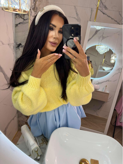 Pastelowy żółty sweter oversize Ksawery 06 - photo #33