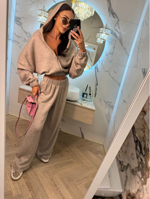 Komplet oversize bluza+ spodnie cappucino MAGNOLIA 183 - photo #3