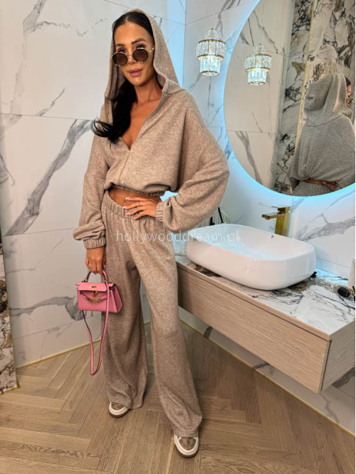 Komplet oversize bluza+ spodnie cappucino MAGNOLIA 183 - photo #7