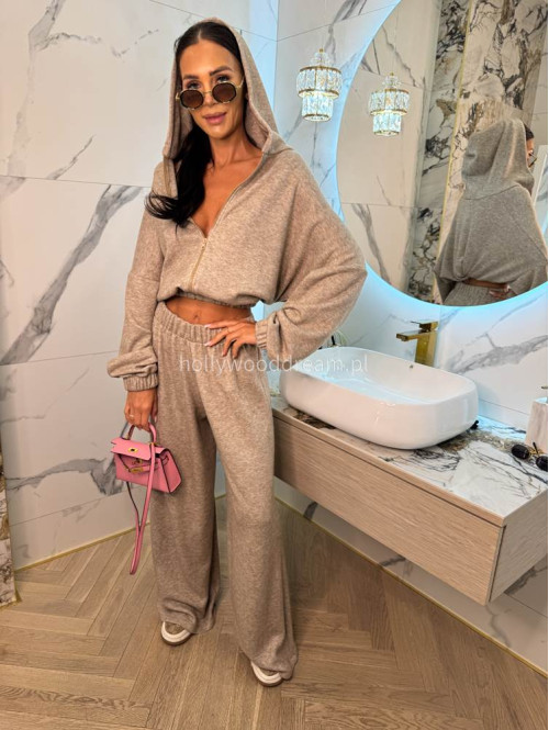 Komplet oversize bluza+ spodnie cappucino MAGNOLIA 183 - photo #9
