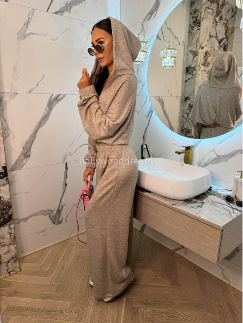 Komplet oversize bluza+ spodnie cappucino MAGNOLIA 183 - photo #10