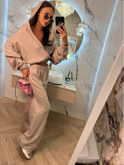 Komplet oversize bluza+ spodnie cappucino MAGNOLIA 183 - photo #17