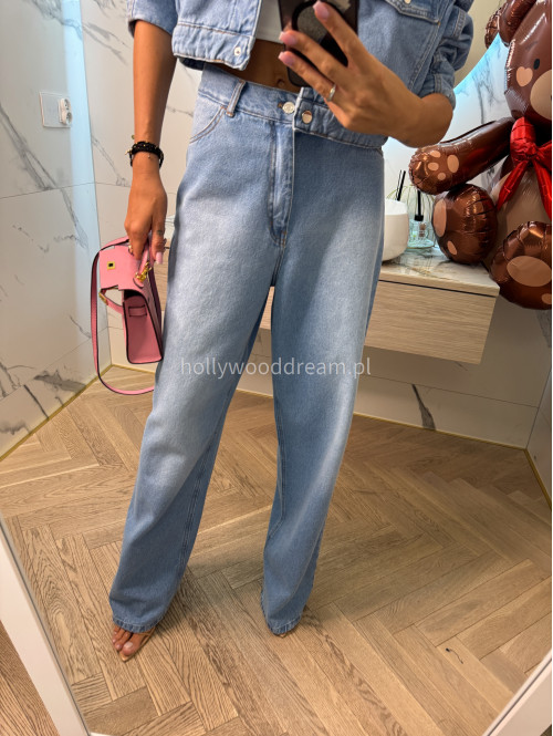 Spodnie jeansy z szeroką nogawką Verona ciemny jeans 69 - photo #14