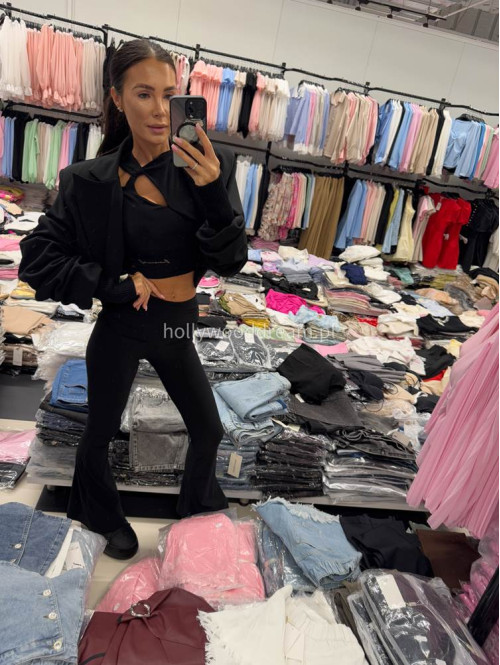 Komplet top+legginsy dzwony MEGGY czarny 35 - photo #19