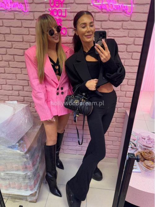 Komplet top+legginsy dzwony MEGGY czarny 35 - photo #20