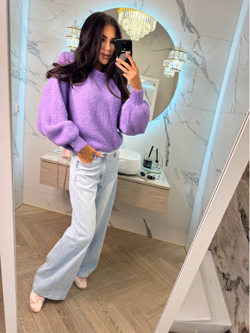 Spodnie z wysokim stanem i szeroką nogawką DAN jasny jeans 184,52