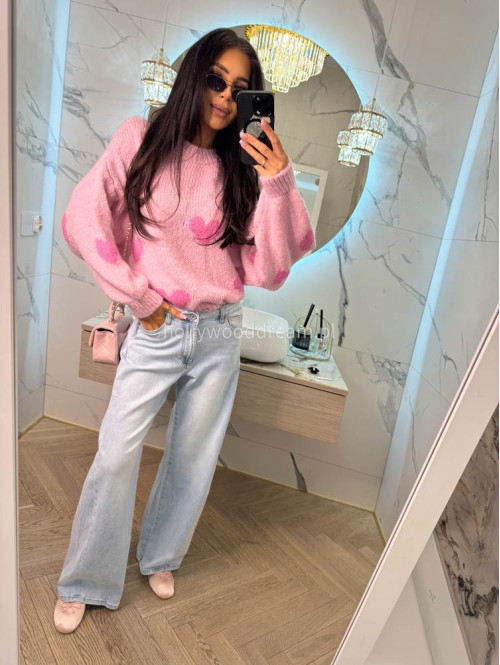 Spodnie z wysokim stanem i szeroką nogawką DAN jasny jeans 184,52 - photo #2