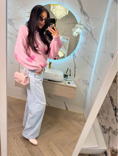 Spodnie z wysokim stanem i szeroką nogawką DAN jasny jeans 184,52 - photo #3