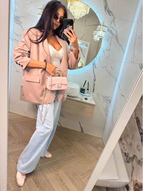 Spodnie z wysokim stanem i szeroką nogawką DAN jasny jeans 184,52 - photo #12