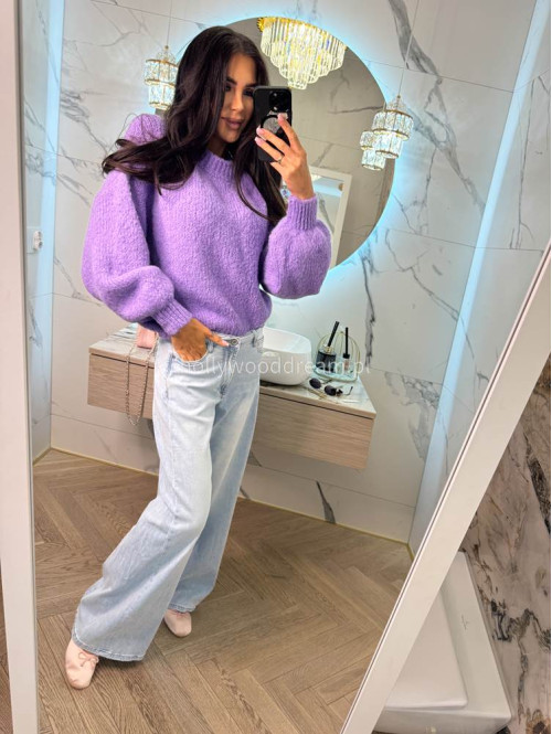 Spodnie z wysokim stanem i szeroką nogawką DAN jasny jeans 184,52 - photo #13