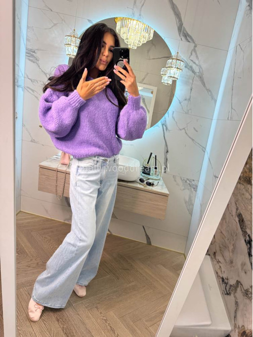 Spodnie z wysokim stanem i szeroką nogawką DAN jasny jeans 184,52 - photo #14