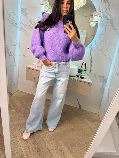 Spodnie z wysokim stanem i szeroką nogawką DAN jasny jeans 184,52 - photo #16