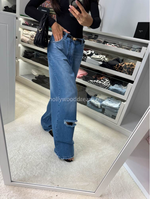 Spodnie jeansowe z dziurami 100% bawełna TIMMY ciemny jeans 69 - photo #11