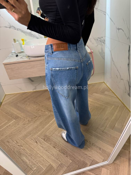 Spodnie jeansowe z przetarciami 100% bawełna SONA ciemny jeans 69 - photo #10