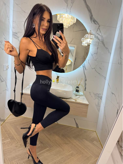 Legginsy push-up z przekładaną gumą KATRIN czarne 17 - photo #6