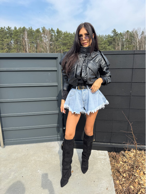 Spodenki jeansowe z postrzępionym dołem Vera jasny jeans 09 - photo #88