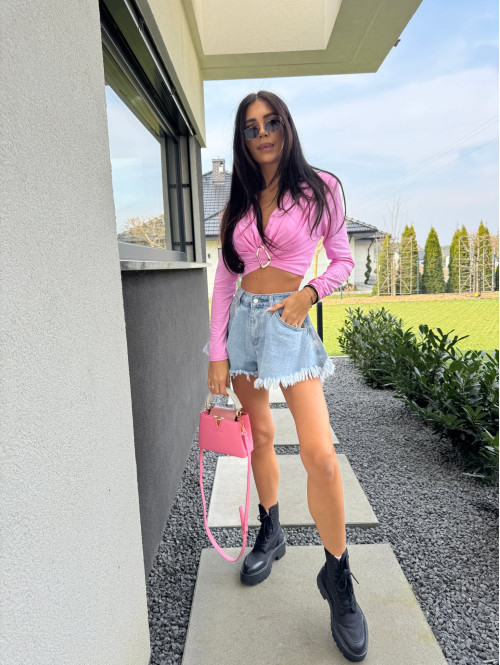 Spodenki jeansowe z postrzępionym dołem Vera jasny jeans 09 - photo #90