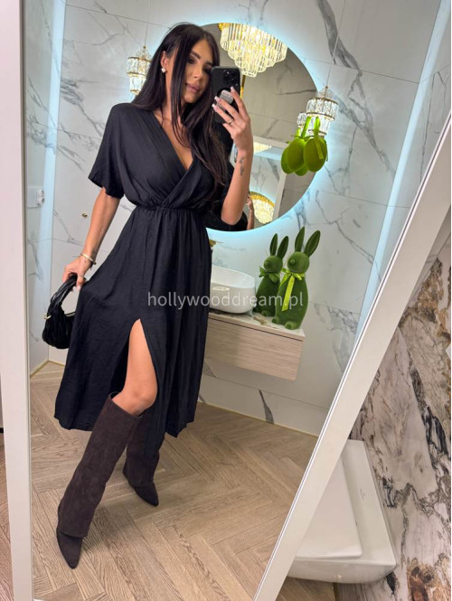 Sukienka letnia maxi 100% bawełna KASANDRA czarna 02 - photo #10