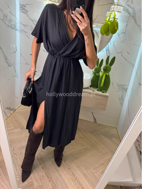 Sukienka letnia maxi 100% bawełna KASANDRA czarna 02 - photo #12
