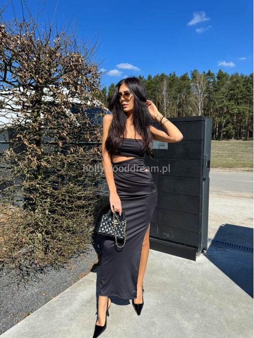 Sukienka tuba z wycięciami ELIZA czarna 19 - photo #17