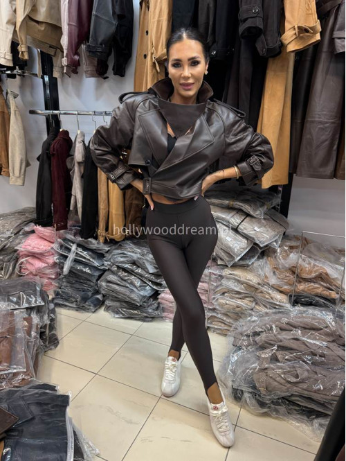 Legginsy z zapiętką Blania czekoladowe 31 - photo #16