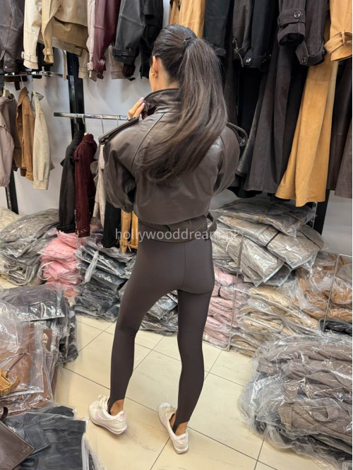 Legginsy z zapiętką Blania czekoladowe 31 - photo #18
