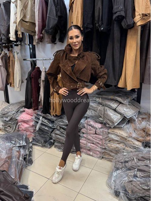 Legginsy z zapiętką Blania czekoladowe 31 - photo #19