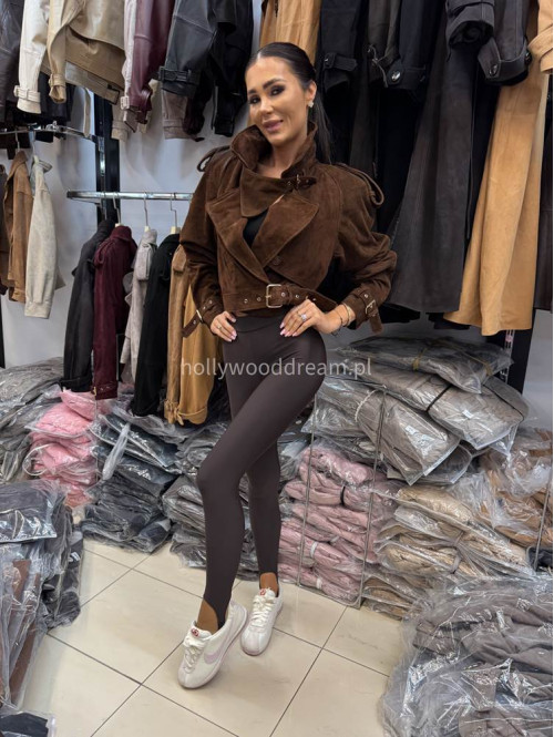 Legginsy z zapiętką Blania czekoladowe 31 - photo #20
