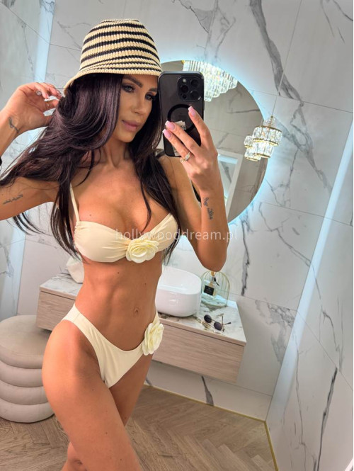 PRE ORDER !!! wysyłka po 10/05 !!!!Bikini 2-częściowe z różą ROSE w kolorze kremowym 89 - photo #5