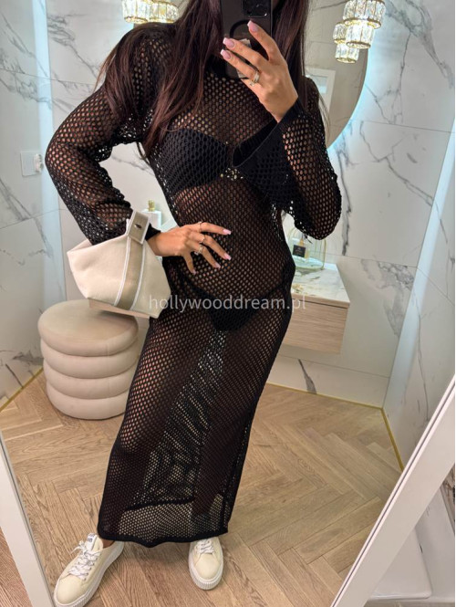 PRE ORDER !!! wysyłka po 10/05 !!!Sukienka plażowa maxi szydełkowa BAHAMAS czarna  89 - photo #8