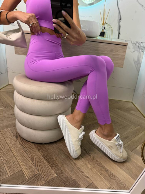 !!PRE-ORDER!! WYSYŁKA PO 30.05!! Komplet top na jedno ramię + legginsy JODI fioletowy 89 - photo #7
