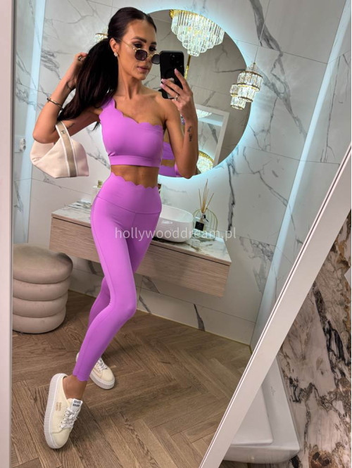 !!PRE-ORDER!! WYSYŁKA PO 30.05!! Komplet top na jedno ramię + legginsy JODI fioletowy 89 - photo #8