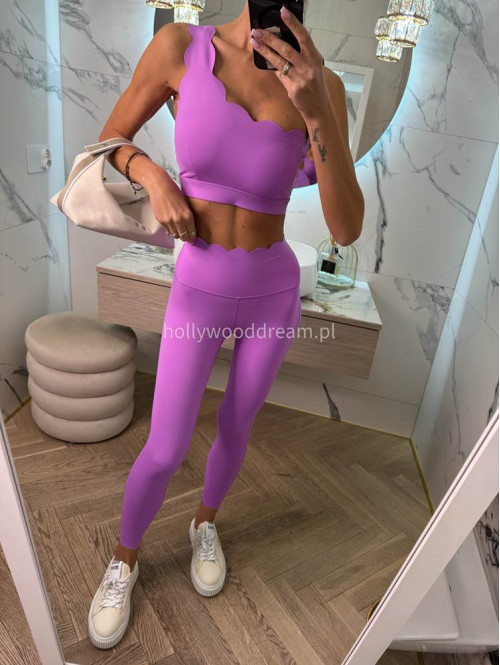 !!PRE-ORDER!! WYSYŁKA PO 30.05!! Komplet top na jedno ramię + legginsy JODI fioletowy 89 - photo #11