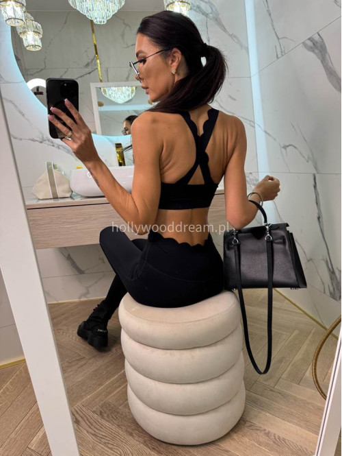 !!PRE ORDER WYSYŁKA PO 30.05!! Komplet top na ramiączkach+ legginsy ALESSI czarny 89 - photo #15