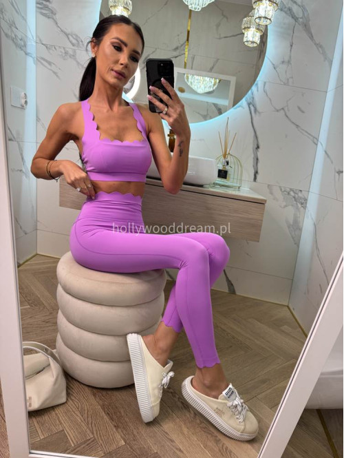 !!PRE ORDER WYSYŁKA PO 30.05!! Komplet top na ramiączkach+ legginsy ALESSI fioletowy 89 - photo #1
