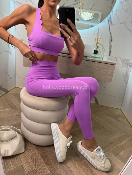 !!PRE ORDER WYSYŁKA PO 30.05!! Komplet top na ramiączkach+ legginsy ALESSI fioletowy 89 - photo #3